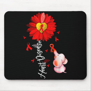Sunflower Heart Warrior Red Elephant Heart Disease Mouse Pad