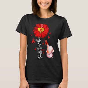Sunflower Heart Warrior Red Elephant Heart Disease T-Shirt