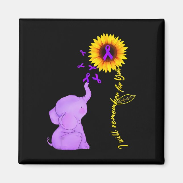Sunflower Heimerheimer Awareness I Will Remember F Magnet (Front)