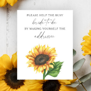 Sunflower - help the busy bride Address Poster