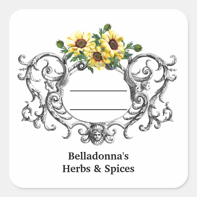 Sunflower Herb & Spice Name Product Labels (Front)
