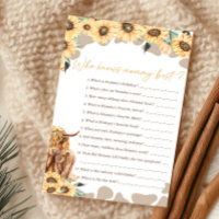 Sunflower Highland Cow Who Knows Mummy Best Game