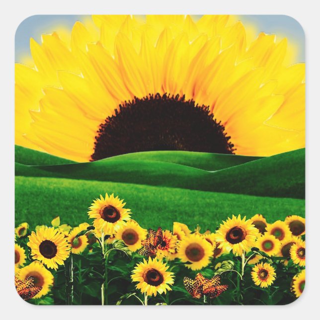 SUNFLOWER HILL SQUARE STICKER (Front)