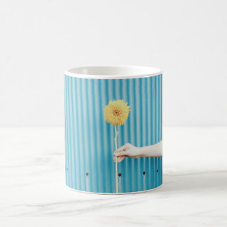 Sunflower Himawari Light Blue Yellow Flower Coffee Mug