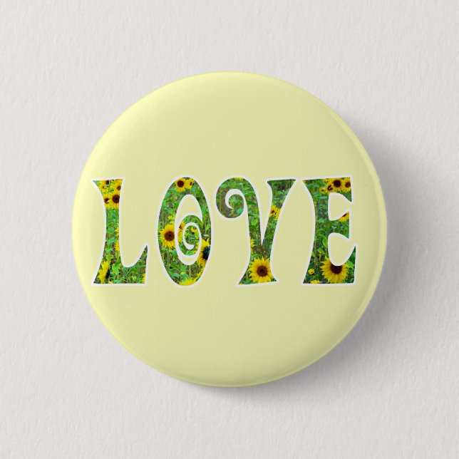 Sunflower Hippy Love 6 Cm Round Badge (Front)
