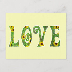 Sunflower Hippy Love Postcard
