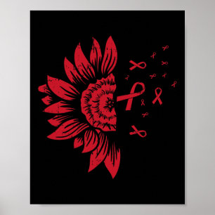 Sunflower HIV Aids Brain Aneurysm Stroke Cool Awar Poster
