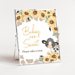Sunflower Holy Cow Baby Shower Babies are Sweet Poster