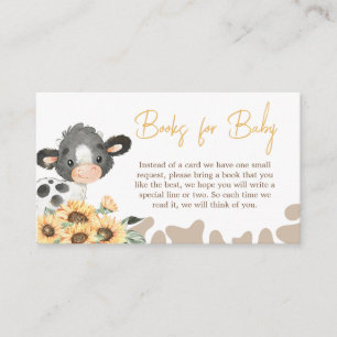 Sunflower Holy Cow Baby Shower Books for Baby Enclosure Card