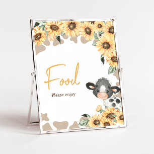 Sunflower Holy Cow Baby Shower Food Poster