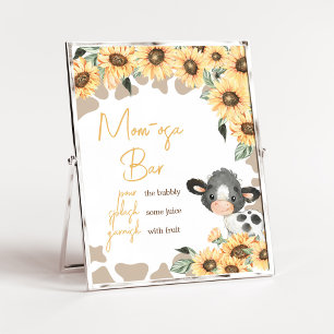 Sunflower Holy Cow Baby Shower Mom Osa Bar Poster