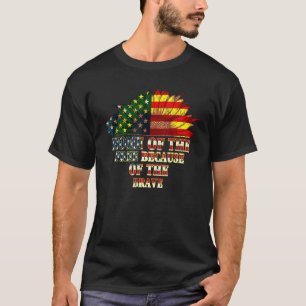 Sunflower Home Of The Free Because Of The Brave 4t T-Shirt