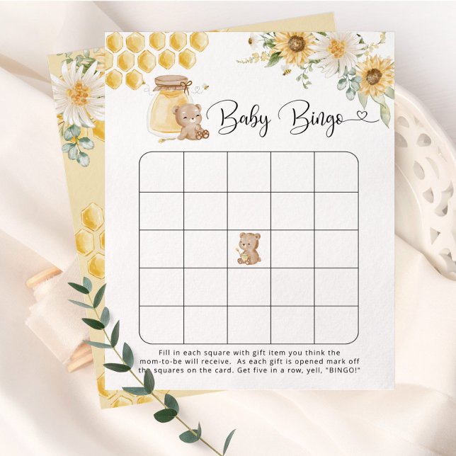 Sunflower honey bear Baby bingo game (Creator Uploaded)