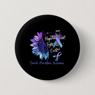 Sunflower Hope Fight Cure Suicide Prevention Aware 6 Cm Round Badge