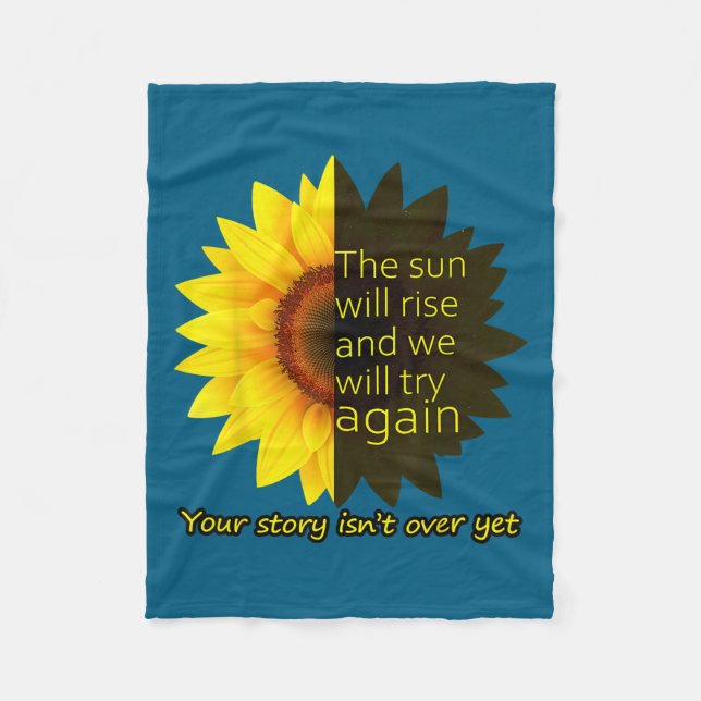 Sunflower Hope  Fleece Blanket (Front)