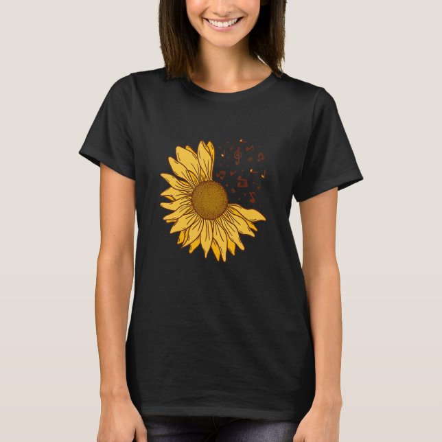 Sunflower Hope Positive Music Flowers Sunflowers T-Shirt (Front)
