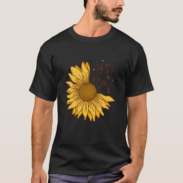 Sunflower Hope Positive Music Flowers Sunflowers T-Shirt (Front)