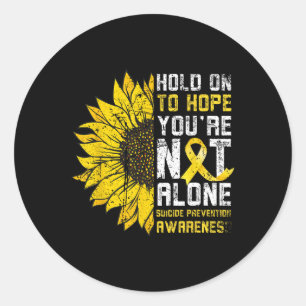 Sunflower Hope Suicide Prevention Awareness Yellow Classic Round Sticker