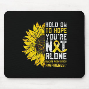 Sunflower Hope Suicide Prevention Awareness Yellow Mouse Pad