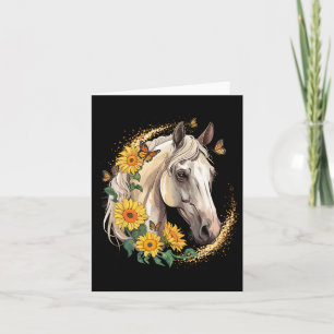 Sunflower Horse Cowgirl Equestrian Horseback Ridin Card
