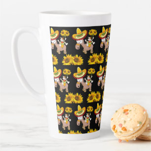 Sunflower Horse Floral Latte Mug