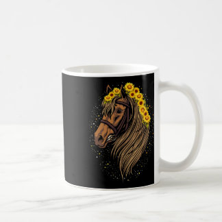 Sunflower Horse Portrait Cowgirl Equestrian Horseb Coffee Mug
