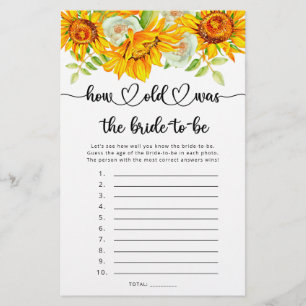 Sunflower how old was the bride-to-be game