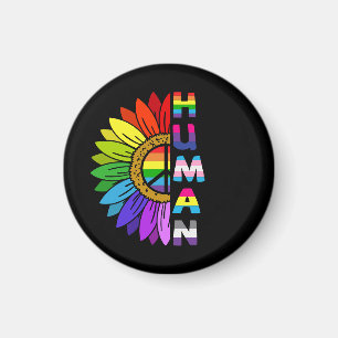 Sunflower Human in Rainbow Colour   LGBTQ   Pride Magnet