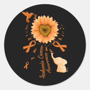 Sunflower Hummingbird Elephant Leukaemia Cancer Classic Round Sticker