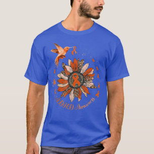 Sunflower Hummingbird Orange Ribbon ADHD Warrior T-Shirt