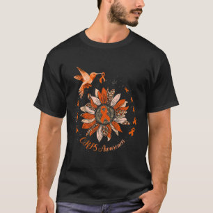 Sunflower Hummingbird Orange Ribbon Crps Warrior T-Shirt