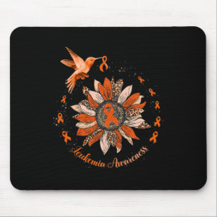 Sunflower Hummingbird Orange Ribbon Leukaemia Warr Mouse Pad