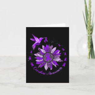 Sunflower Hummingbird Purple Ribbon Overdose Warri Card