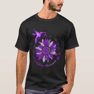 Sunflower Hummingbird Purple Ribbon Overdose Warri T-Shirt