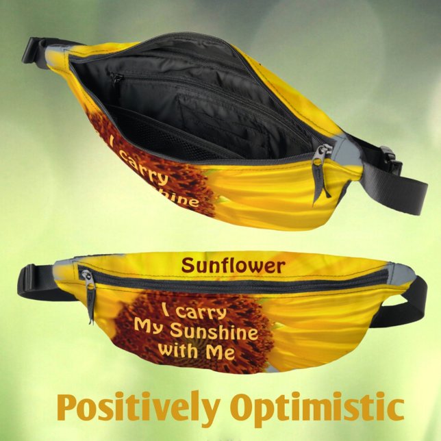 Sunflower I Carry My Sunshine with Me Personalised Bum Bags (Creator Uploaded)