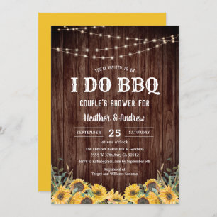 Sunflower I Do BBQ Couple Shower Engagement Invitation