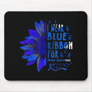 Sunflower I Wear Blue Ribbon for Ataxia Awareness Mouse Pad