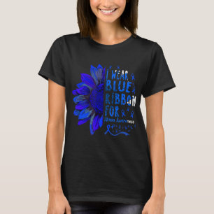 Sunflower I Wear Blue Ribbon for Ataxia Awareness T-Shirt
