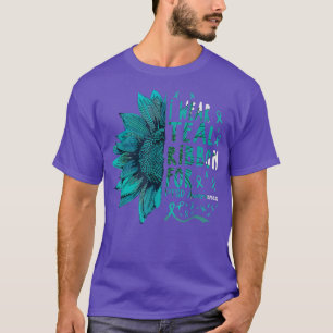 Sunflower I Wear Teal Ribbon for PTSD Awareness T-Shirt