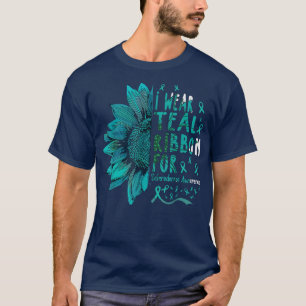 Sunflower I Wear Teal Ribbon for Scleroderma Aware T-Shirt