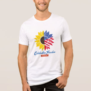 Sunflower Illustration 4th Of July Tri-Blend Shirt