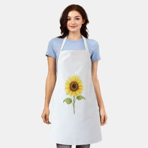 Sunflower Illustration — Bright Botanical Art Apron