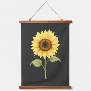 Sunflower Illustration — Bright Botanical Art Hanging Tapestry