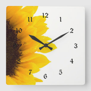 Sunflower image, popular design square wall clock