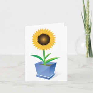 Sunflower In A Pot Note Cards