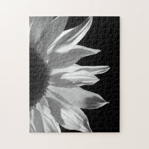 Sunflower in Black & White Jigsaw Puzzle