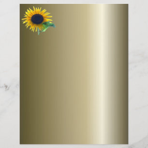 Sunflower In Full Bloom on Gold