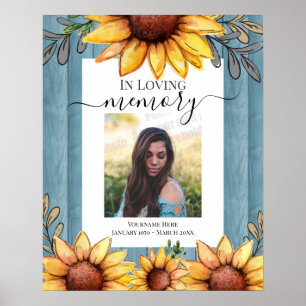Sunflower In Loving Memory Photo Poster