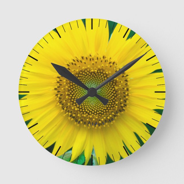 Sunflower in Summer Round Clock (Front)