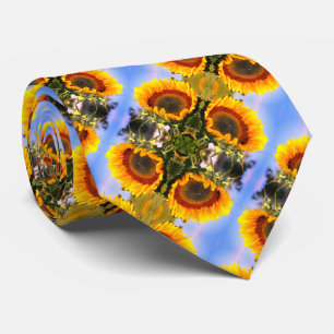 Sunflower In Sunshine Abstract Art Pattern      Tie